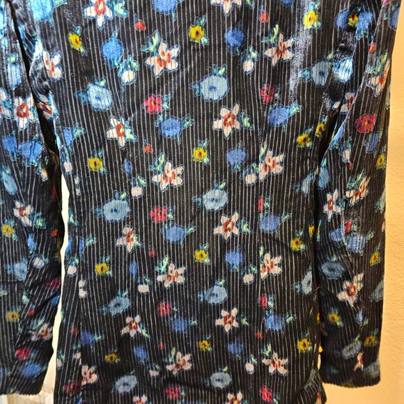 ett:twa Anthropologie Blooming Floral Velvet Blazer Womens Jacket Small Petite - Picture 6 of 10